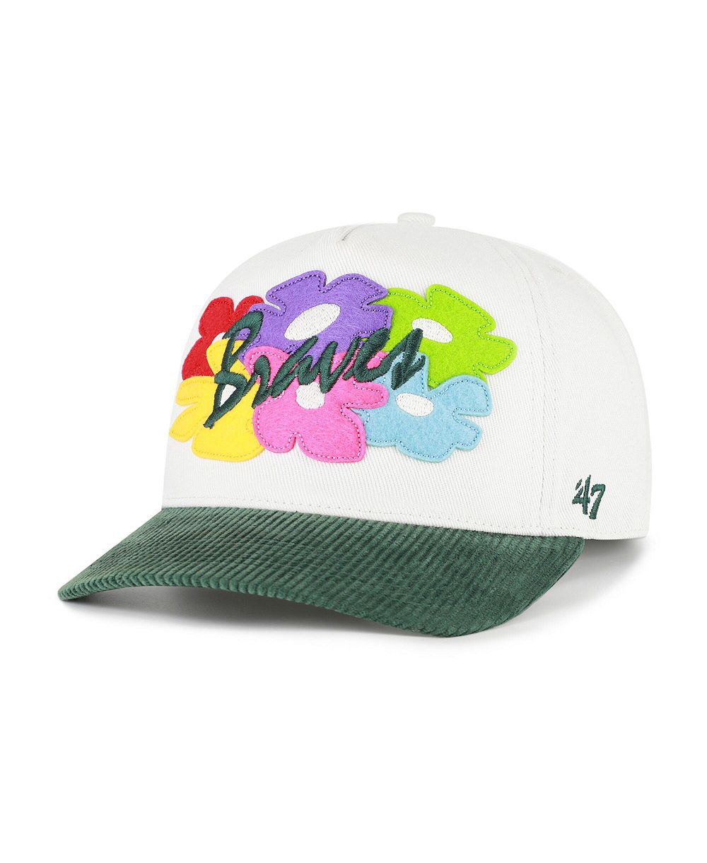 Мужская кепка '47 Brand White/Green Atlanta Braves Flora Gallery Hitch