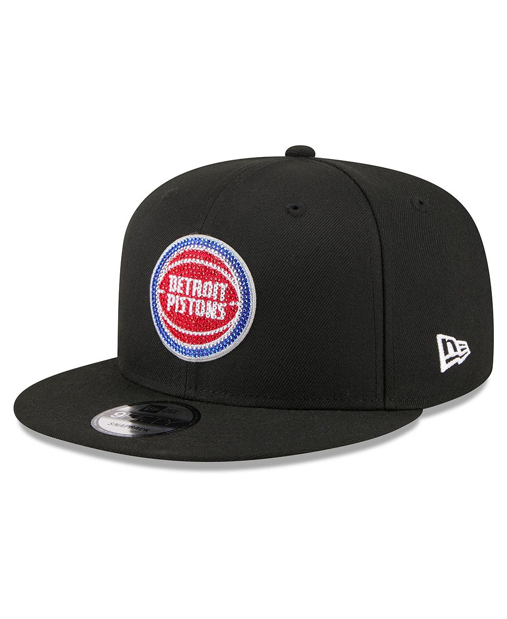 Мужская кепка New Era Black Detroit Pistons 2026 NBA Draft Crystal 9FIFTY Snapback Hat