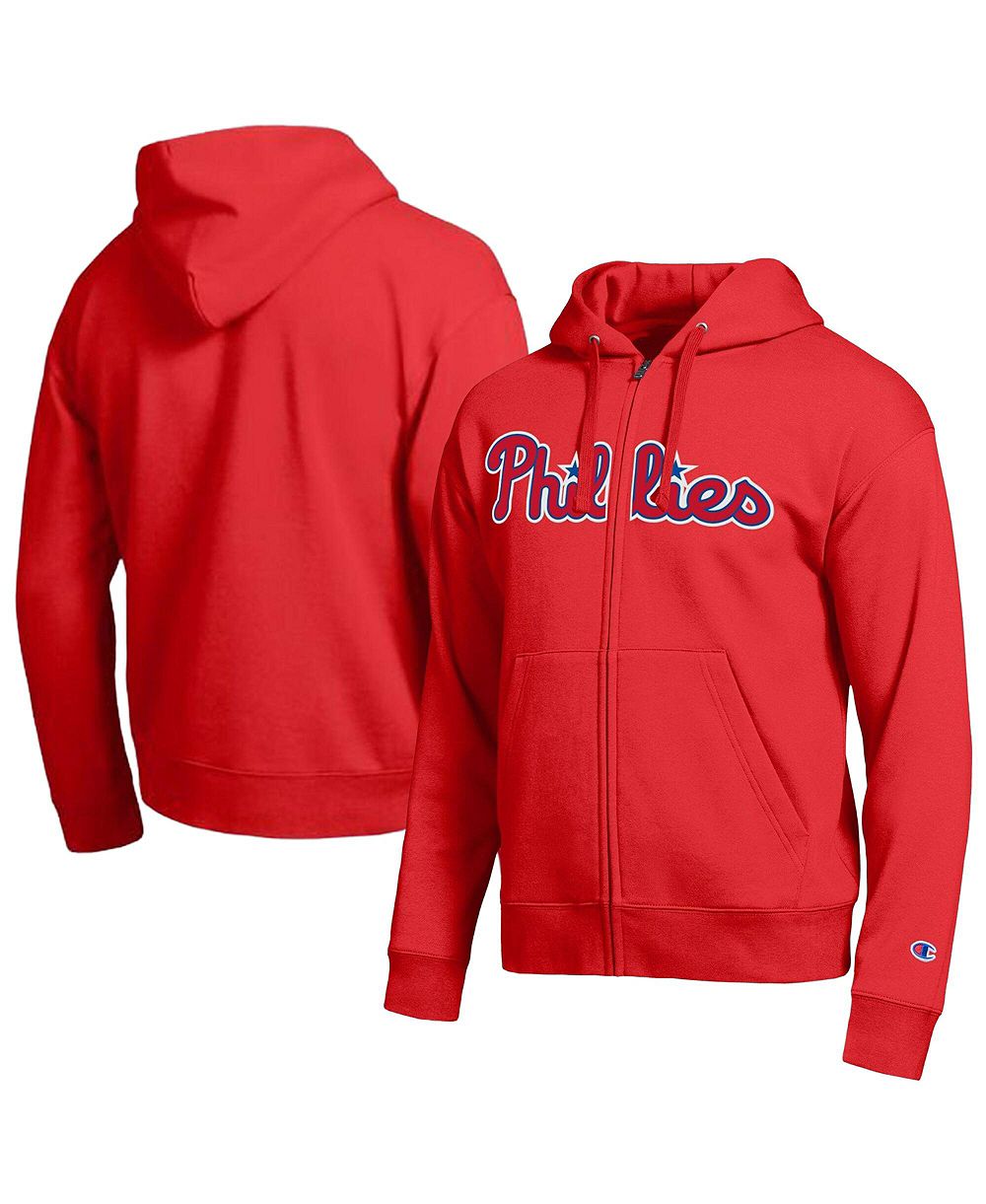 Мужская толстовка Champion на молнии Philadelphia Phillies Red All-Star Wordmark