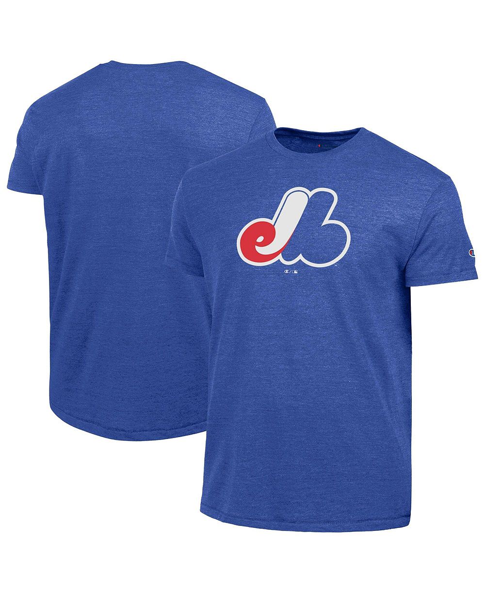 Champion Men's Blue Montreal Expos Cooperstown Logo Tri-Blend T-Shirt