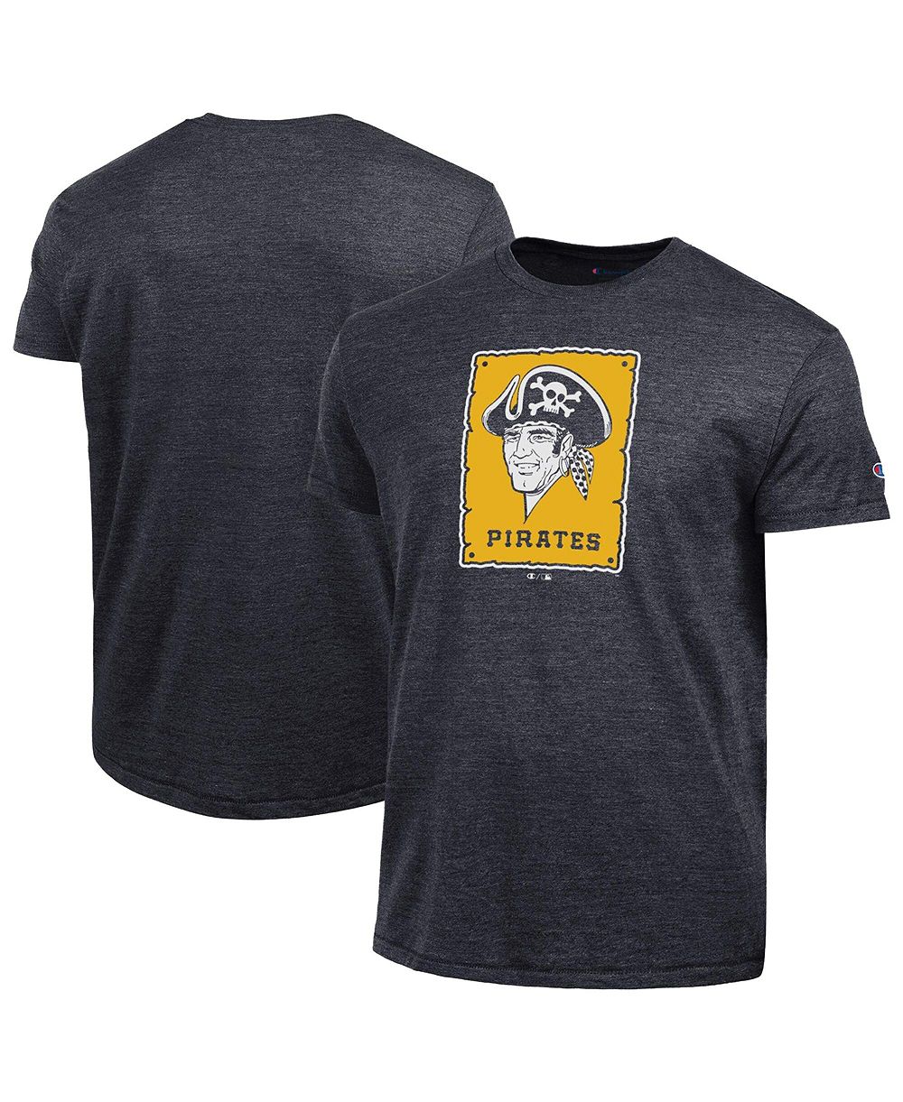 Футболка Champion Men's Black Pittsburgh Pirates Cooperstown Logo Tri-Blend
