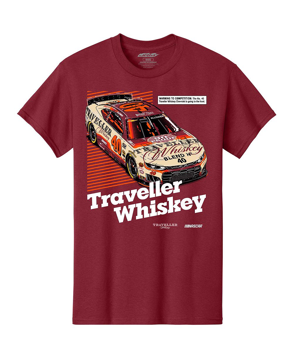 Мужская футболка Classic Ink Cardinal Justin Allgaier Traveler Whiskey T-Shirt