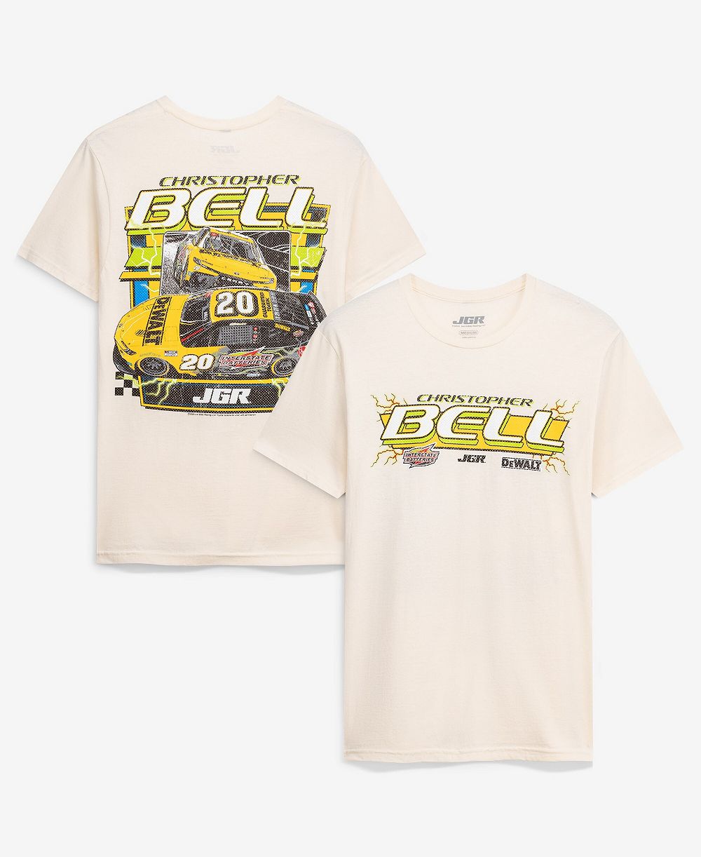 Мужская футболка Joe Gibbs Racing Team Christopher Bell 20 DeWalt/Interstate, кремовая