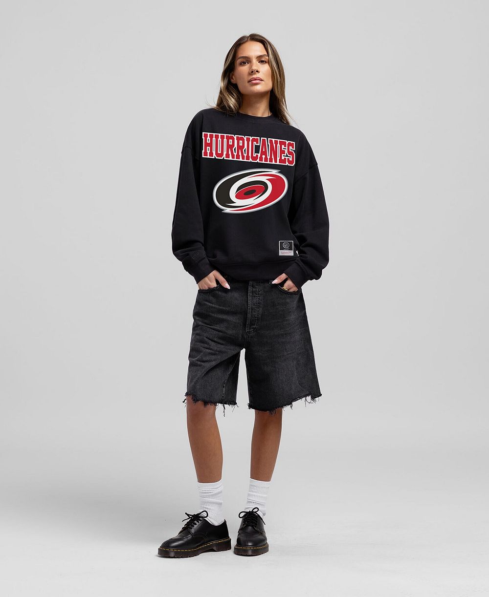 Mitchell & Ness Женское оверсайз худи Carolina Hurricanes Core, черное