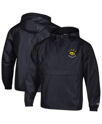 Мужская ветровка Champion Black Iowa Hawkeyes Packable Hooded Half-Zip Jacket