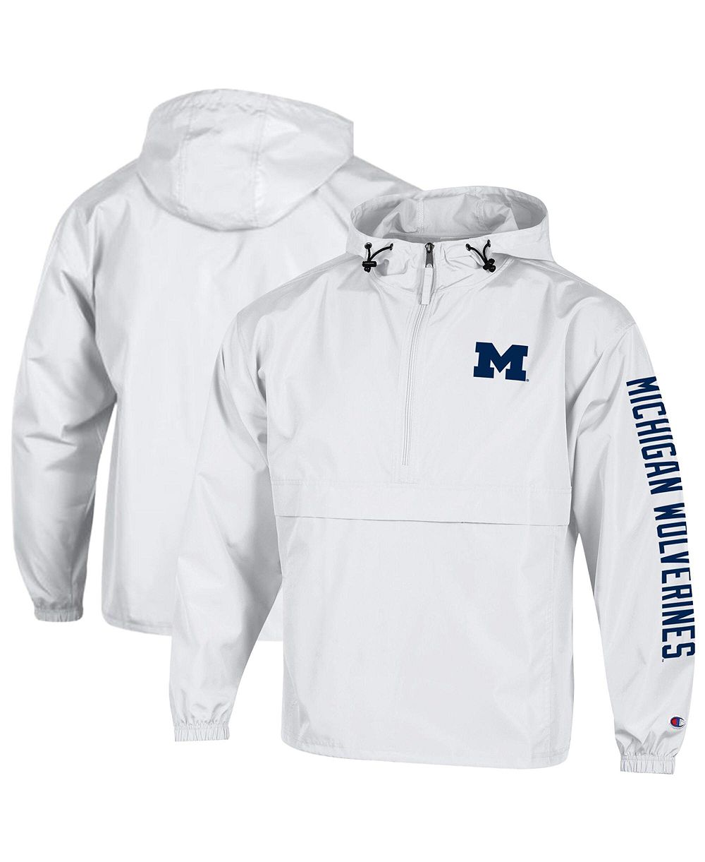 Мужская куртка-худи Champion Michigan Wolverines Cloud Packable Half-Zip White