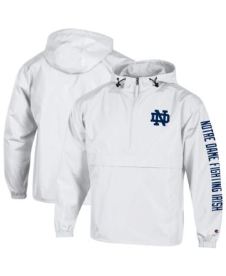 Мужская куртка Champion White Notre Dame Fighting Irish Cloud Packable Half-Zip Hooded