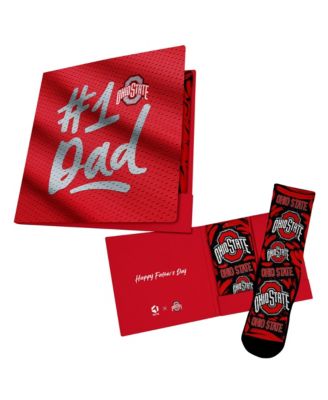 Мужские и женские носки Rock Em Socks Scarlet Ohio State Buckeyes #1 Dad Gift Card