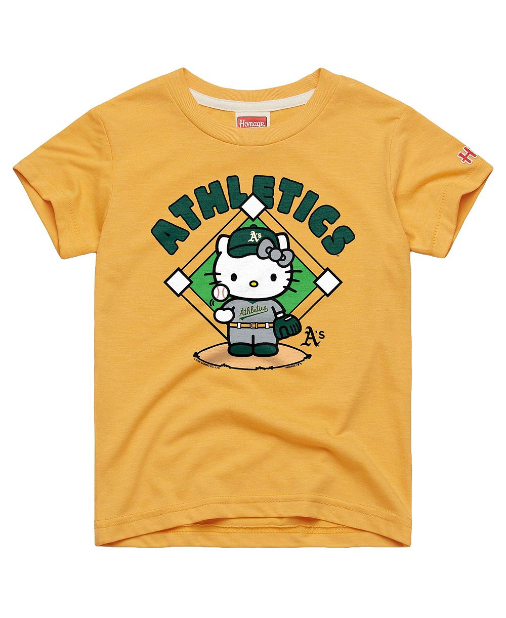 Детская футболка Homage Gold Athletics Hello Kitty x MLB Tri-Blend