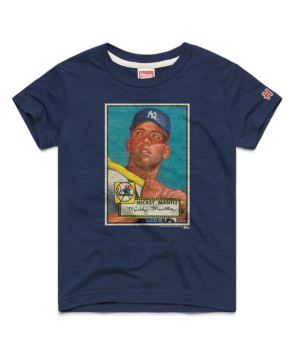 Homage Детская футболка Mickey Mantle New York Yankees Tri-Blend Navy