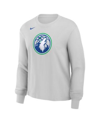 Женская футболка Nike Gray Minnesota Timberwolves Long Sleeve Boxy T-Shirt