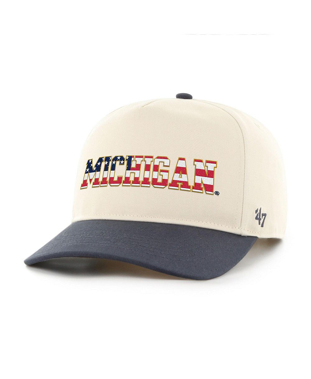 Мужская кепка '47 Brand Michigan Wolverines Americana Flag Hitch Natural/Navy