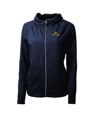 Женская Cutter & Buck Navy Notre Dame Fighting Irish Adapt Eco Knit Full-Zip Jacket