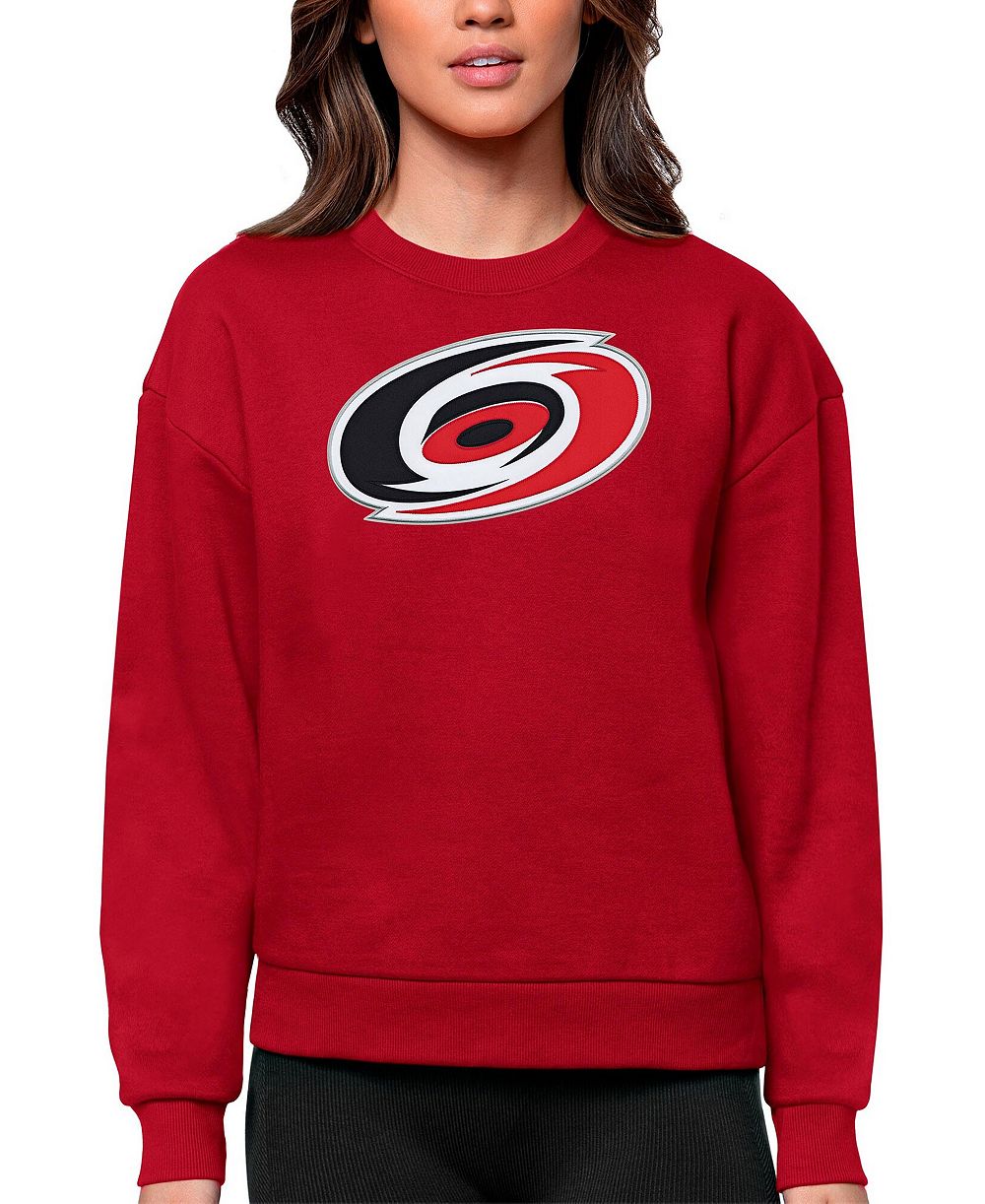 Женское худи Antigua Red Carolina Hurricanes Victory Crewneck Pullover