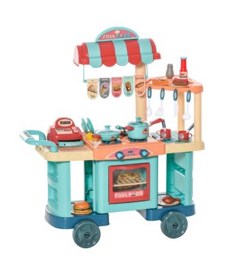 YOBTOP Food Stand Interactive Cash Register 50-Piece Playset, Ages 3-6
