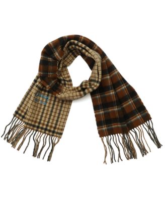 COACH Men's Patchwork Plaid Wool-Blend Fringed Scarf