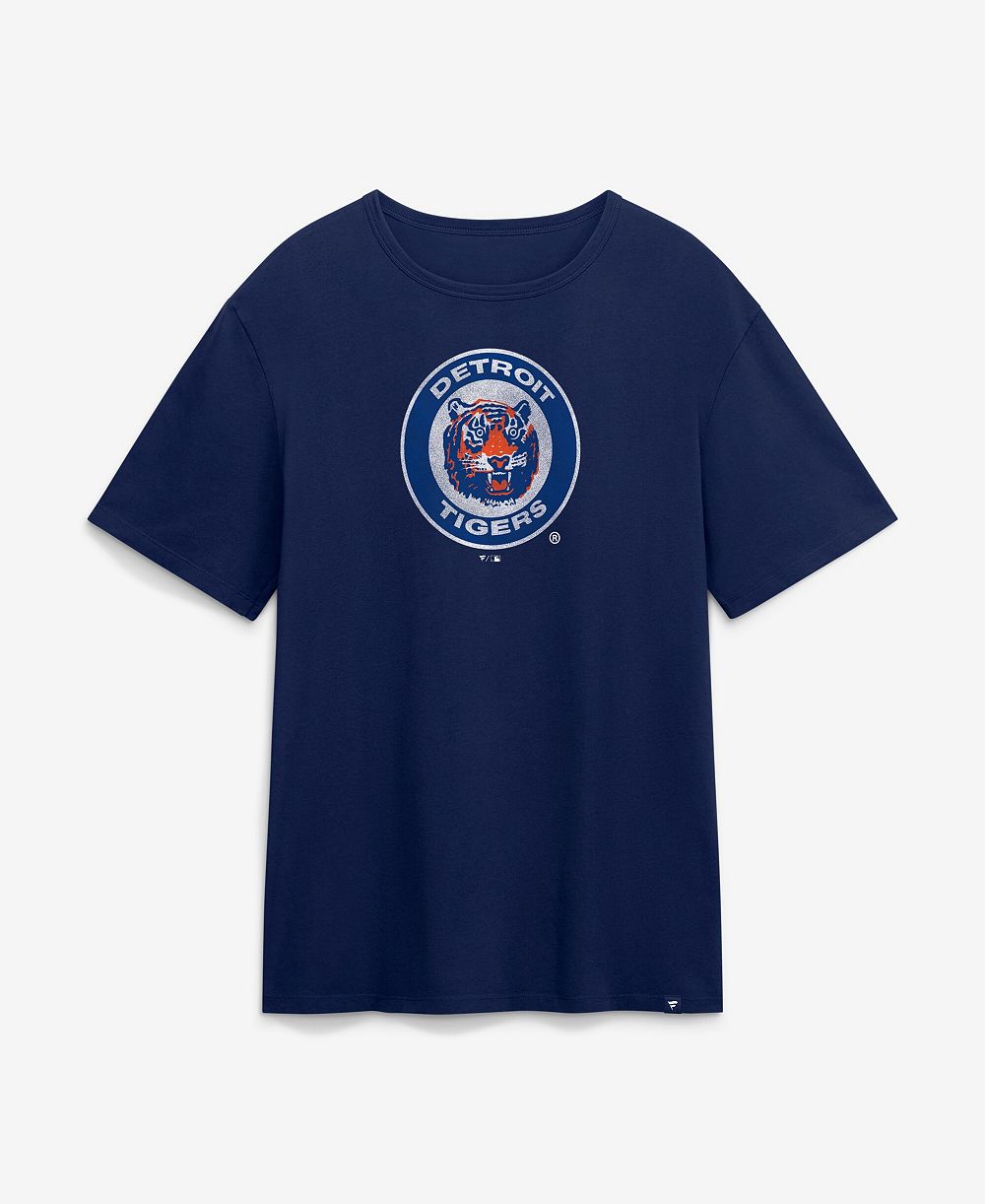 Мужская футболка Fanatics Detroit Tigers с винтажным логотипом, темно-синяя