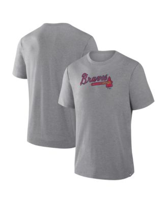 Мужская футболка Fanatics Heather Gray Atlanta Braves Play Tribute Tri-Blend