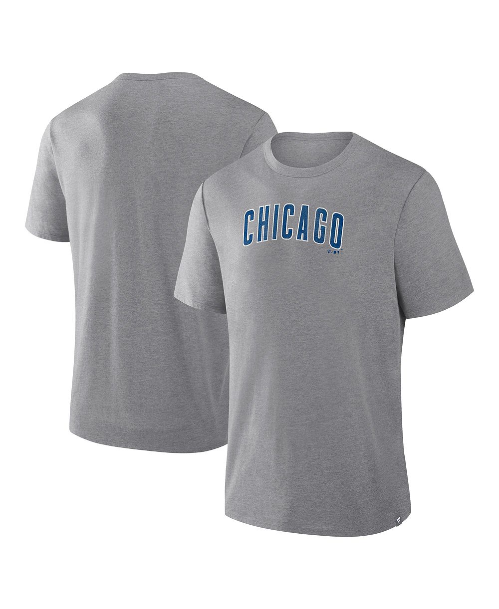 Мужская футболка Fanatics Heather Gray Chicago Cubs Play Tribute Tri-Blend