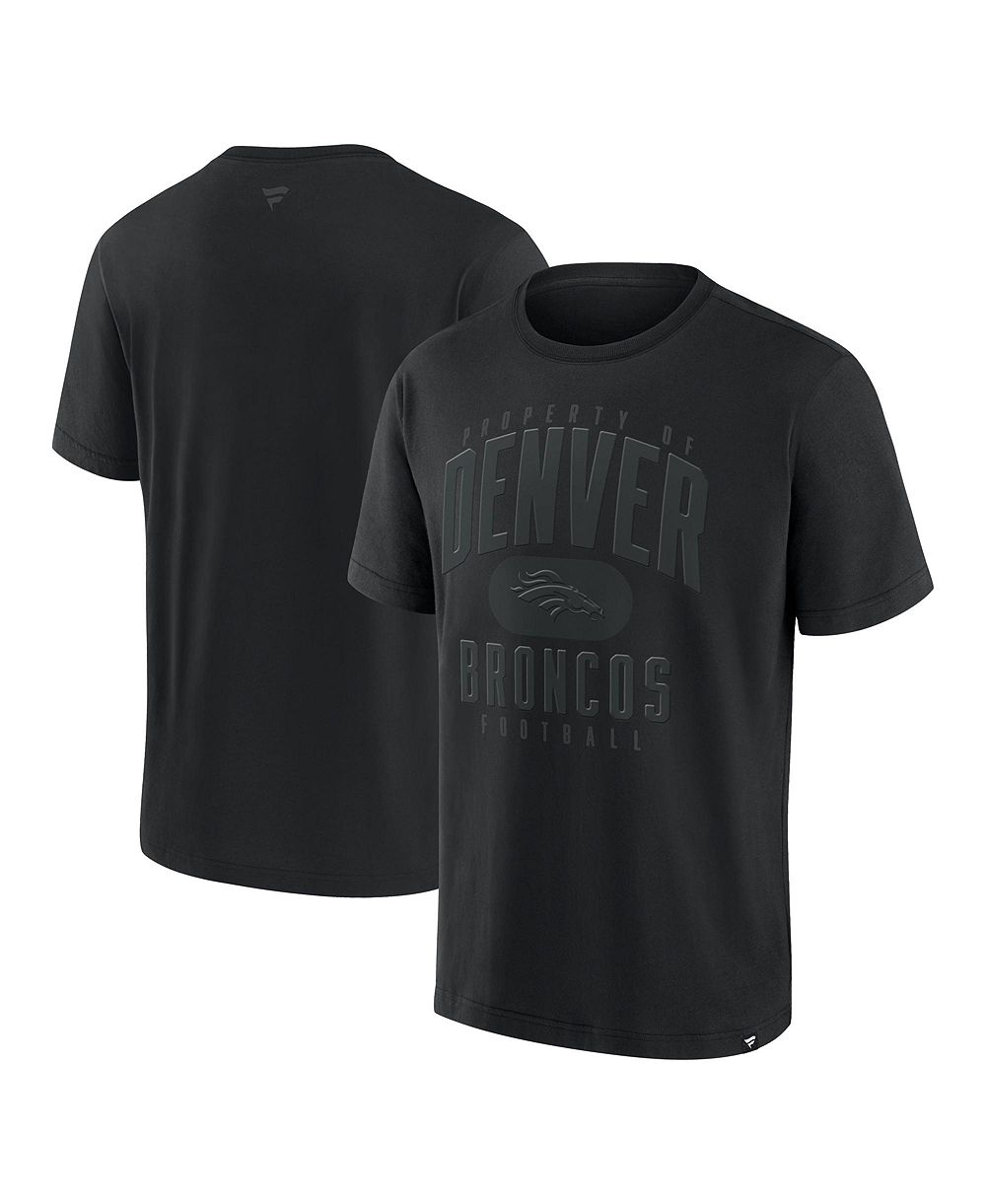 Мужская тяжелая футболка Fanatics Black Denver Broncos Black Out Heavyweight T-Shirt
