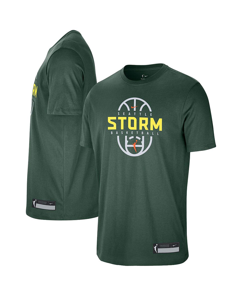 Мужская и женская футболка Nike Seattle Storm 2026 On-Court Authentic Practice Premium зеленого цвета