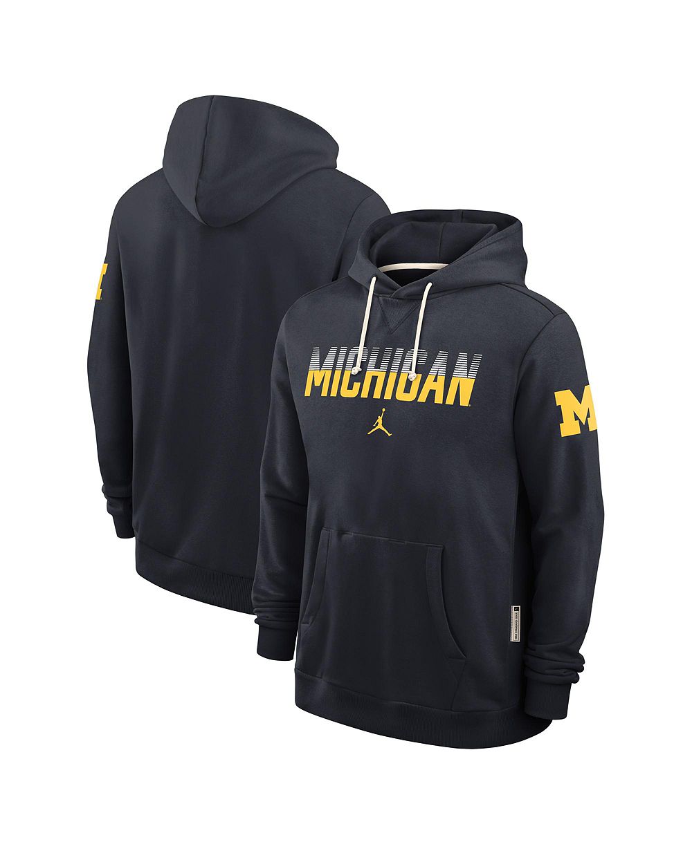 Jordan Мужское худи Jordan Michigan Wolverines 2026 Sideline Standard Issue Dri-FIT Navy