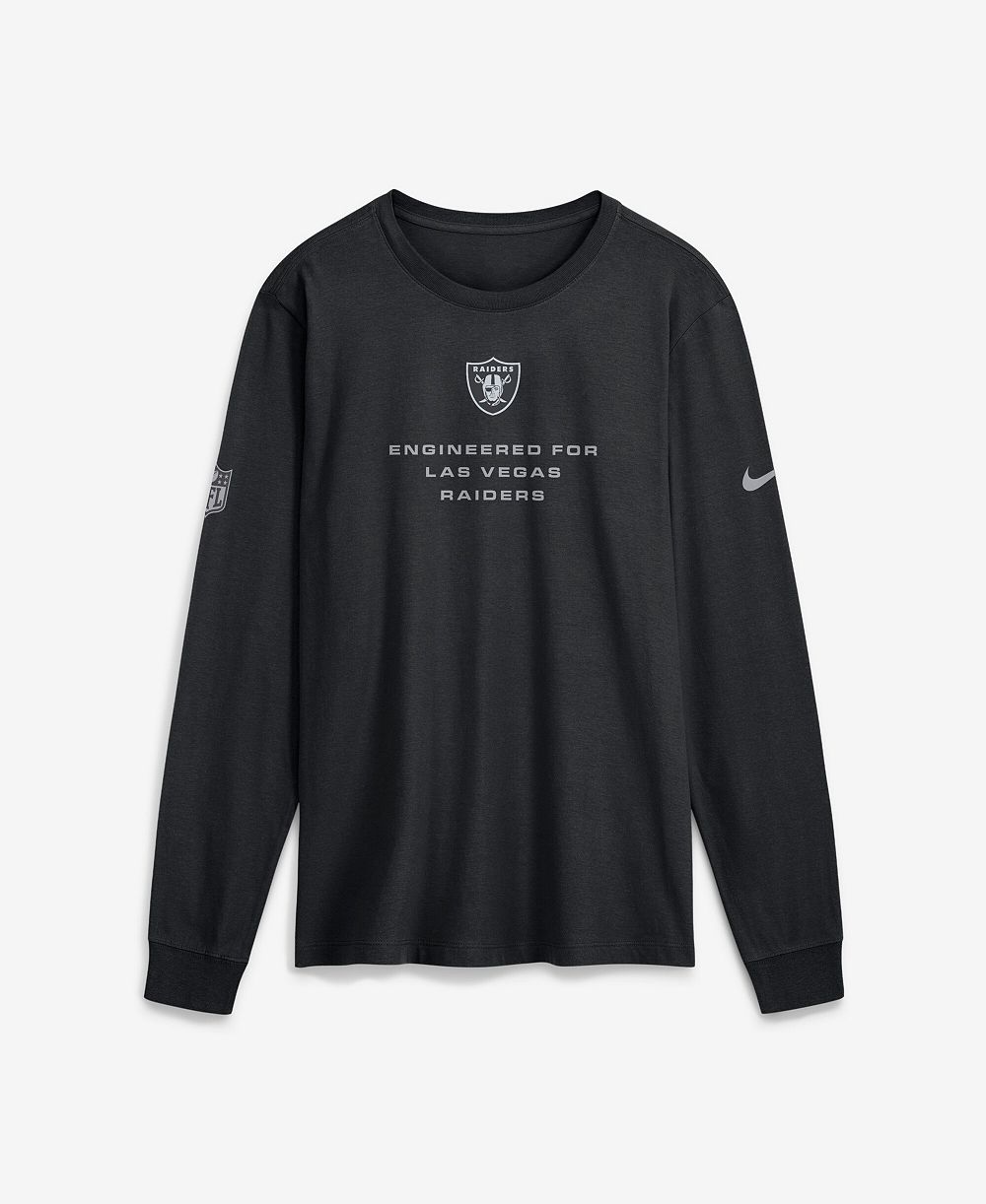 Мужская футболка Nike Las Vegas Raiders Sideline Bold Arch Star Dri-FIT Long Sleeve Black