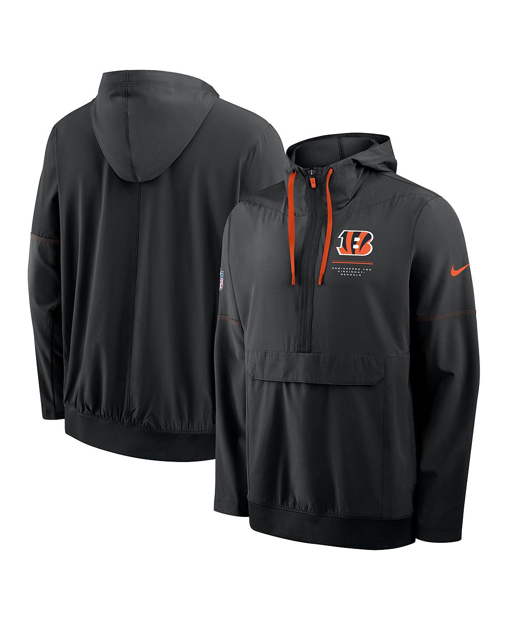 Мужская куртка Nike Black Cincinnati Bengals Sideline Anorak Half-Zip Hooded