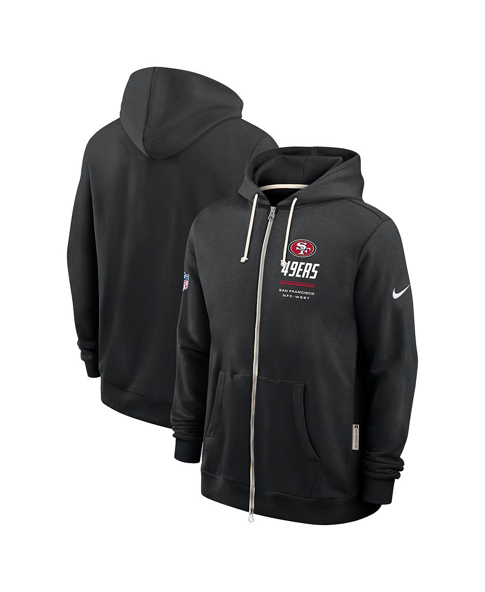 Мужская худи Nike Black San Francisco 49ers Sideline Standard Issue Dri-FIT Full-Zip