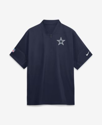 Nike Мужская Navy Dallas Cowboys Sideline Short Sleeve Quarter-Zip Coaches Jacket