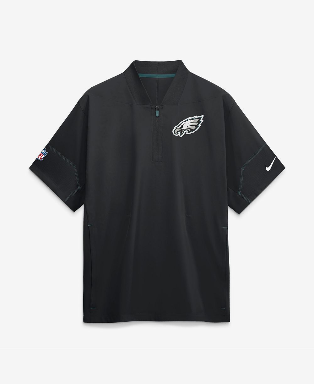 Nike Мужская куртка Philadelphia Eagles Sideline Short Sleeve Quarter-Zip Coaches Black