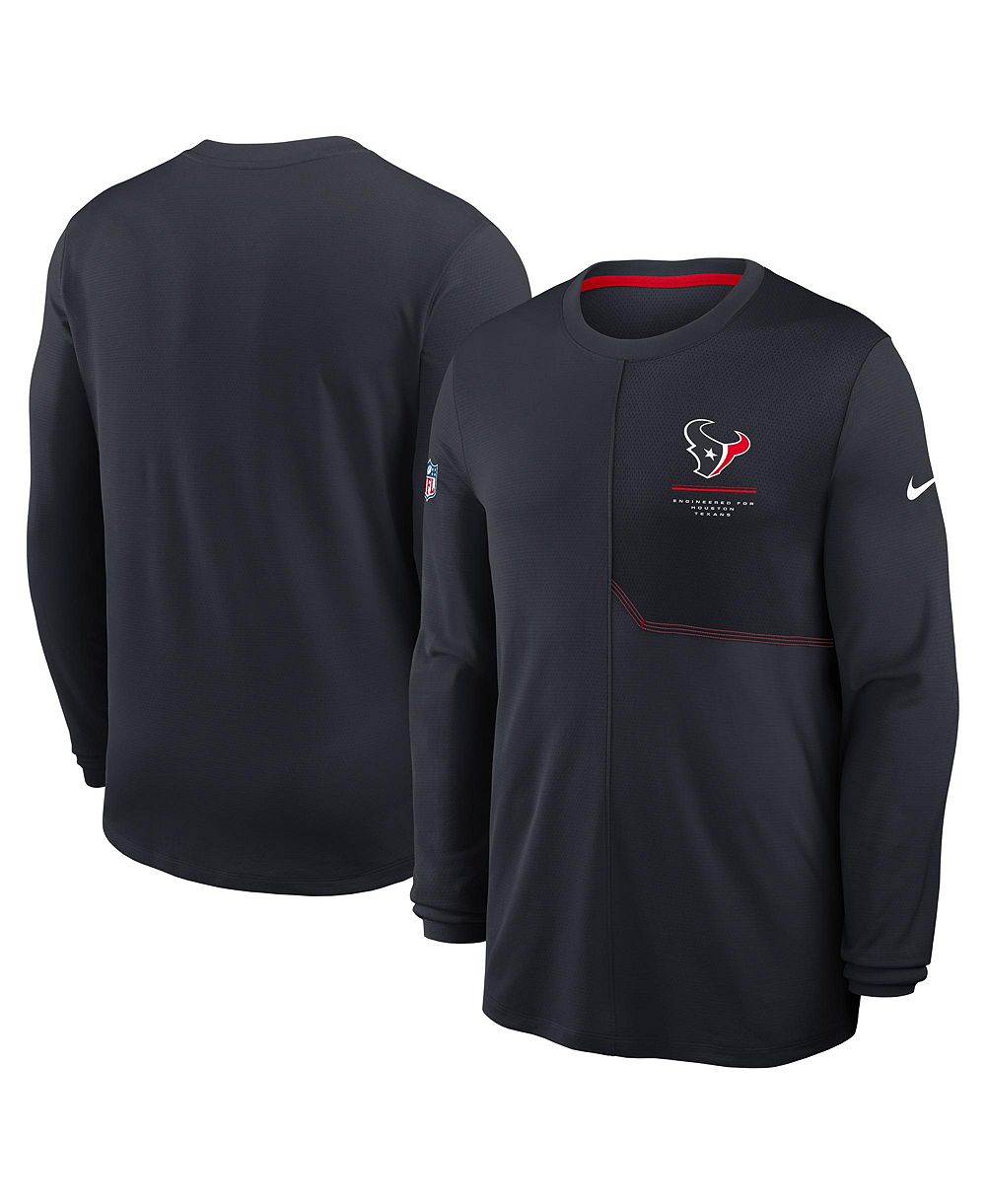 Nike Men's Navy Houston Texans Sideline Coaches UV Dri-FIT Long Sleeve Shirt