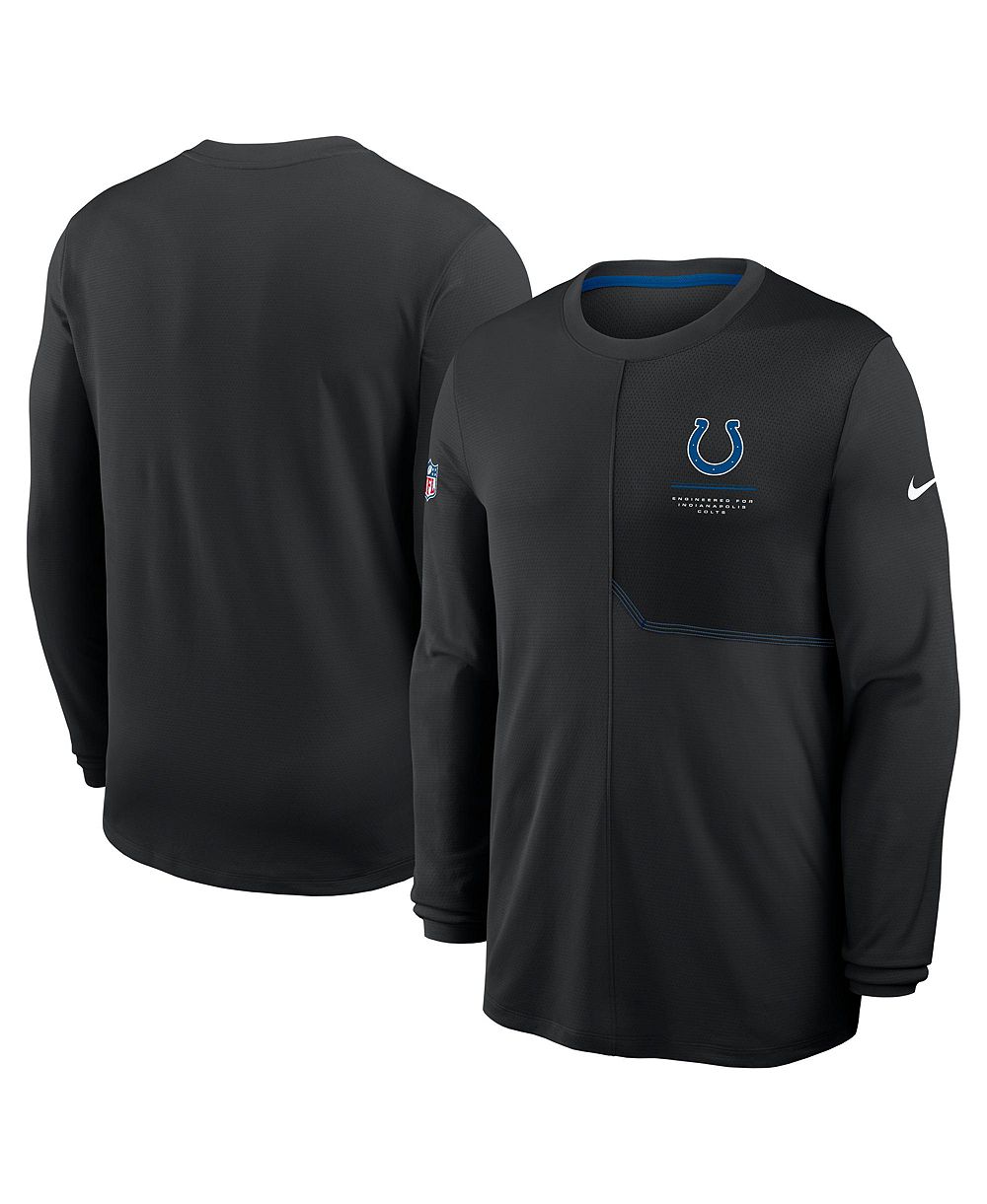 Мужская рубашка Nike Black Indianapolis Colts Sideline Coaches UV Dri-FIT с длинным рукавом