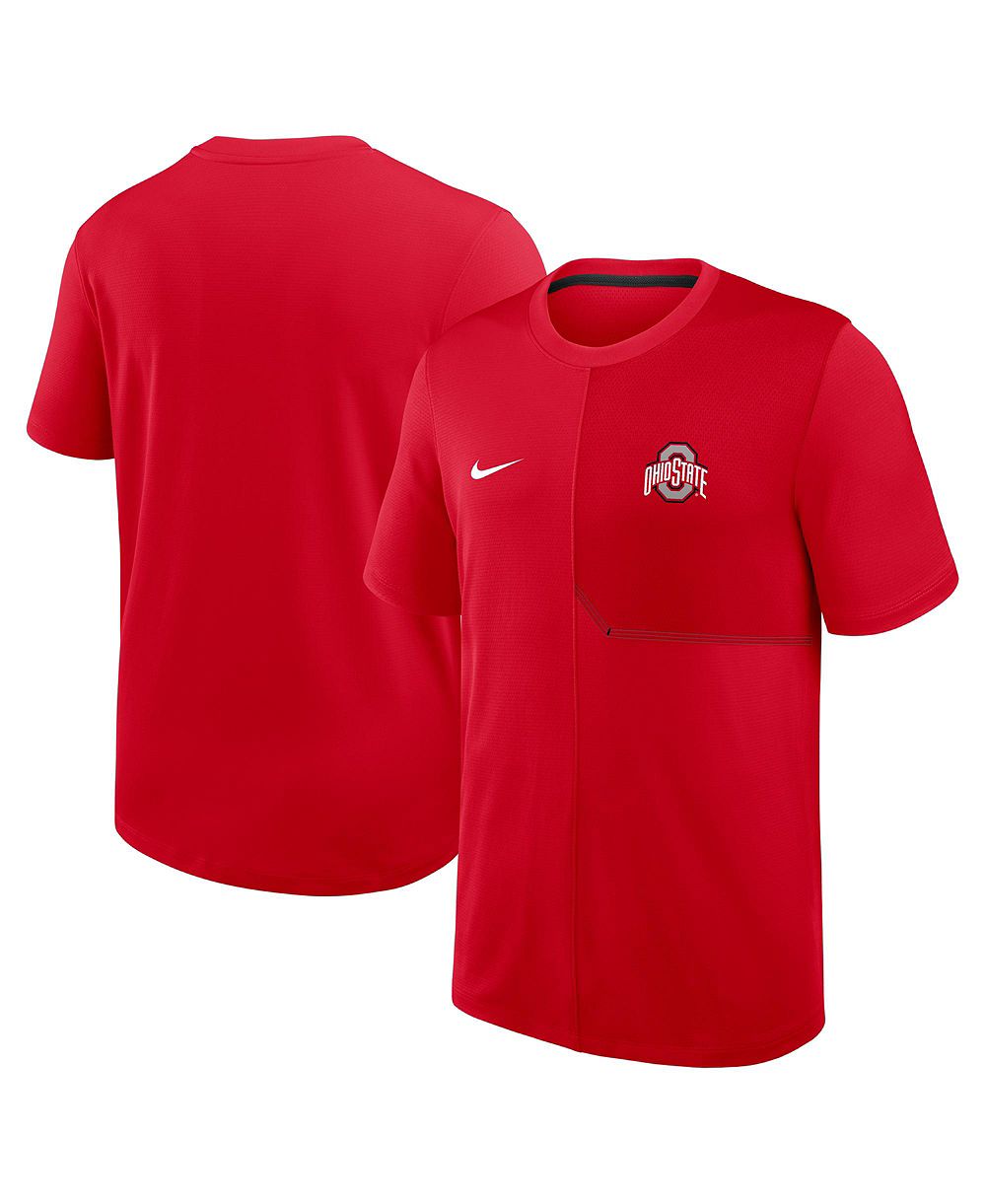 Nike Men's Scarlet Ohio State Buckeyes 2026 Sideline UV Dri-FIT Coaches Shirt