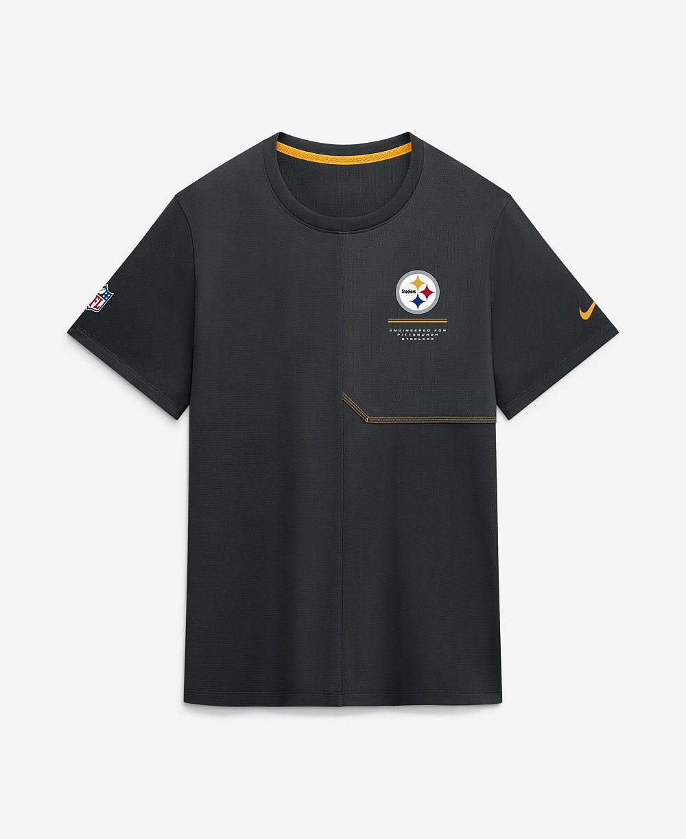 Nike Men's Black Pittsburgh Steelers Sideline UV Dri-FIT Coaches Shirt