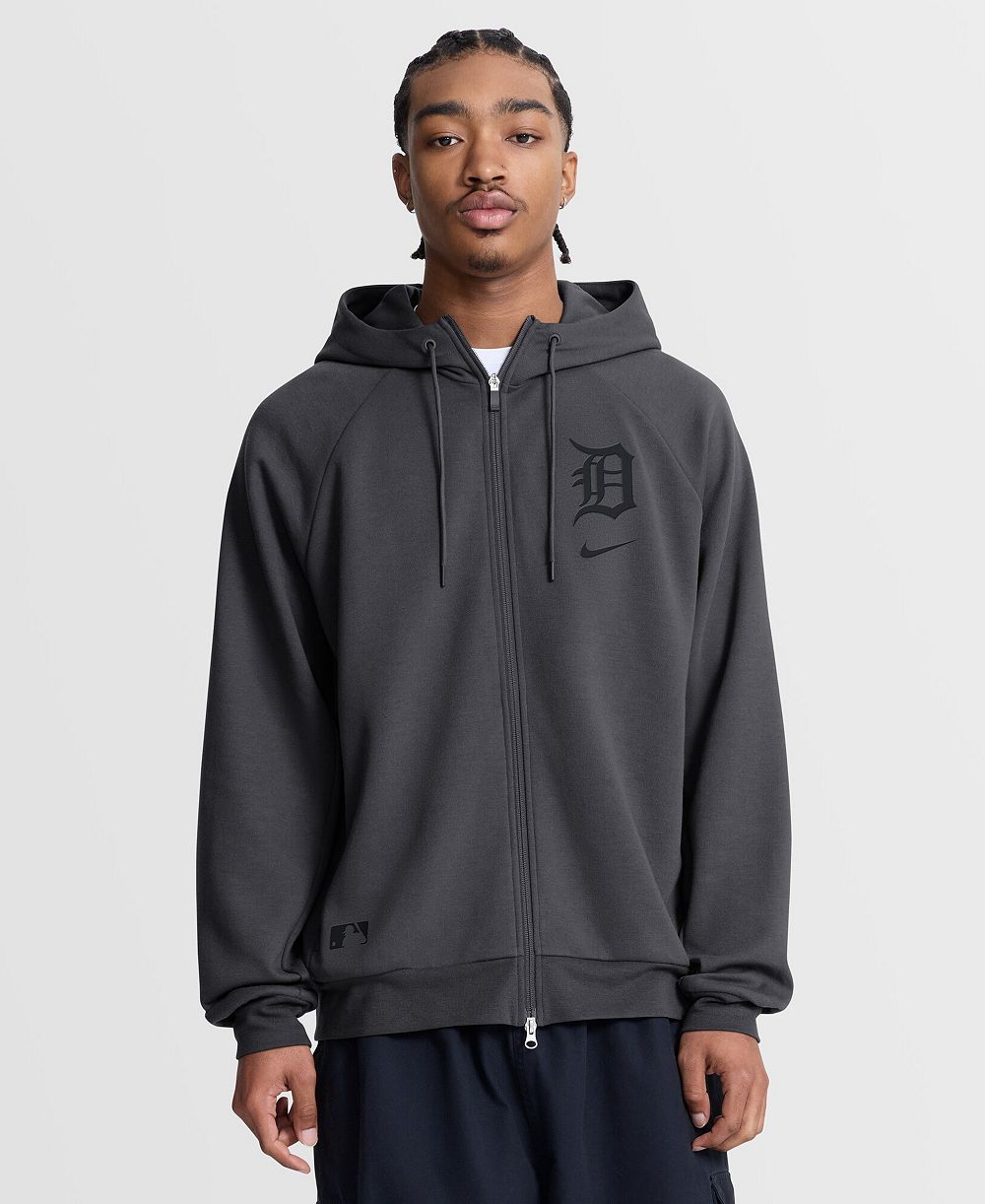 Nike Мужское худи Dri-FIT Full-Zip, Detroit Tigers Authentic Collection Player Raglan, Anthracite