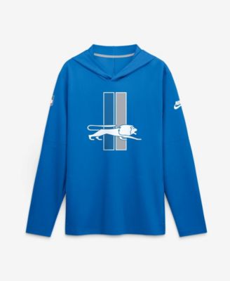 Nike Men's Blue Detroit Lions Sideline Dri-FIT Long Sleeve Hooded T-Shirt