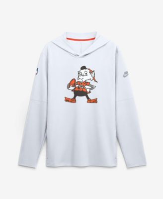 Nike Men's White Cleveland Browns Sideline Dri-FIT Long Sleeve Hooded T-Shirt