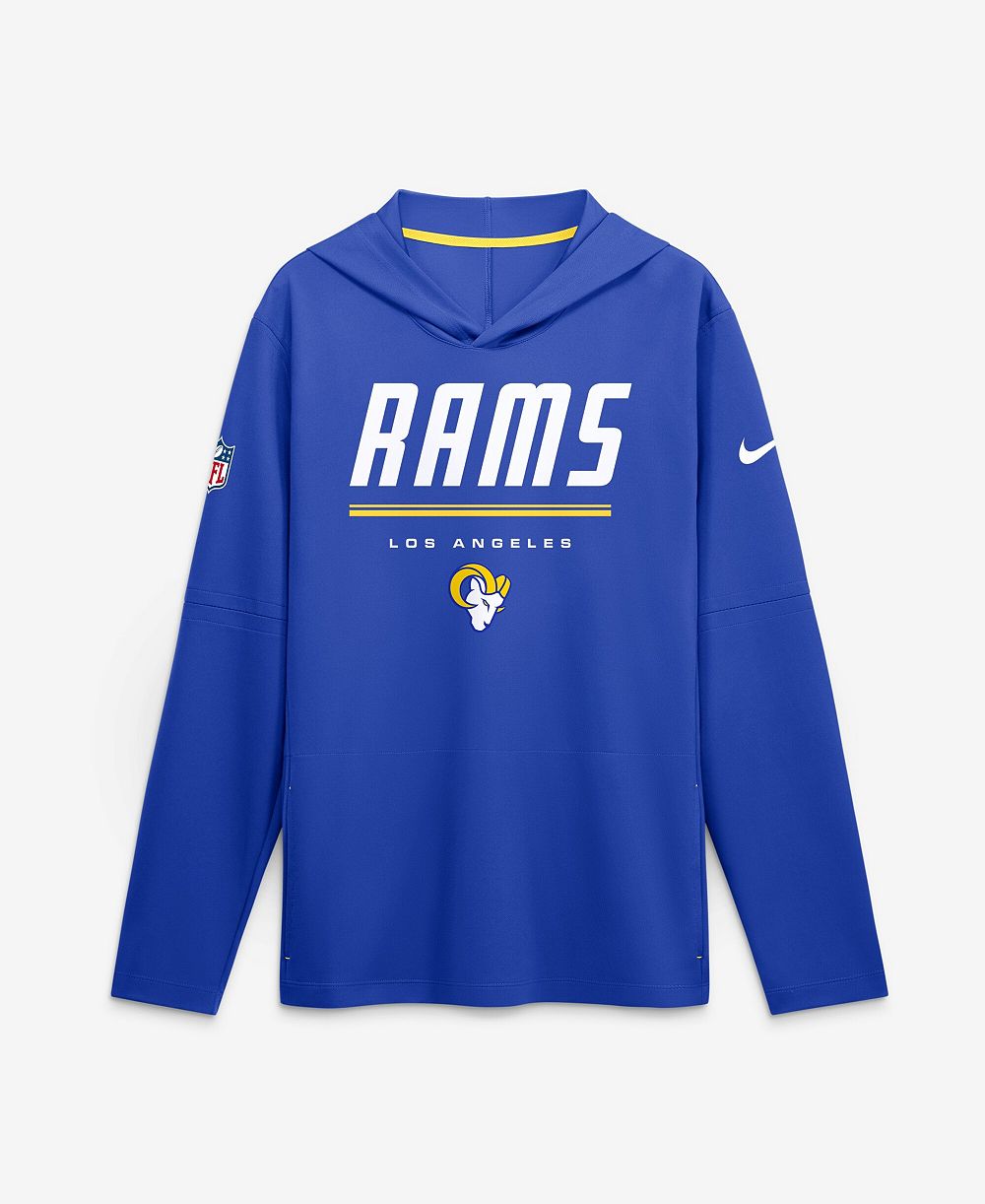 Мужская футболка Nike Los Angeles Rams Sideline Lightweight Long Sleeve Hooded Dri-FIT
