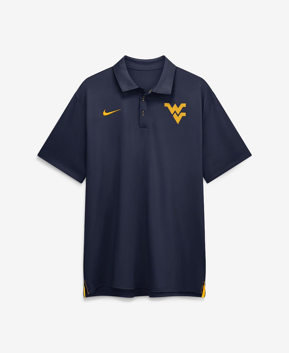 Nike Men's Navy West Virginia Mountaineers 2026 Sideline Tour Dri-FIT Polo Shirt