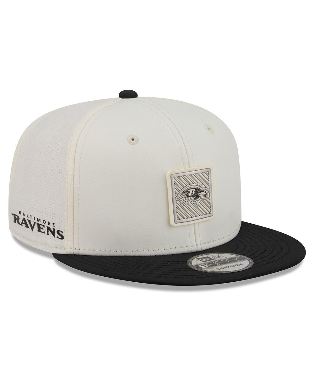Мужская регулируемая кепка New Era Baltimore Ravens 2026 NFL Training Camp 9FIFTY Cream/Black