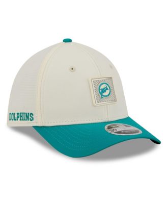 Мужская гибкая кепка New Era Miami Dolphins 2026 NFL Training Camp 39THIRTY, кремовый/аква