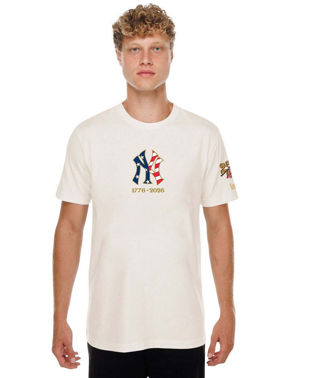 Мужская футболка New Era New York Yankees 250th Fourth of July в кремовом цвете