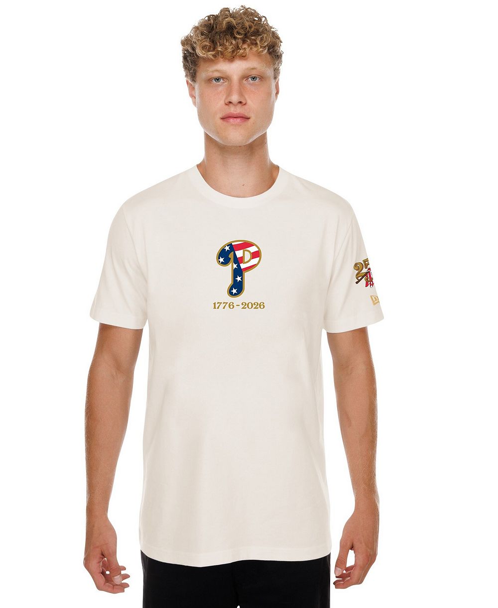 Мужская футболка New Era Philadelphia Phillies 250th Fourth of July кремовая