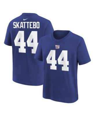 Nike Big Boys and Girls Cam Skattebo Royal New York Giants Name & Number T-Shirt
