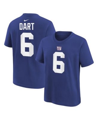 Nike Big Boys and Girls Jaxson Dart Royal New York Giants Name & Number T-Shirt