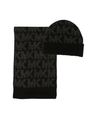 MICHAEL Michael Kors Metallic Cuff Beanie and Scarf Set