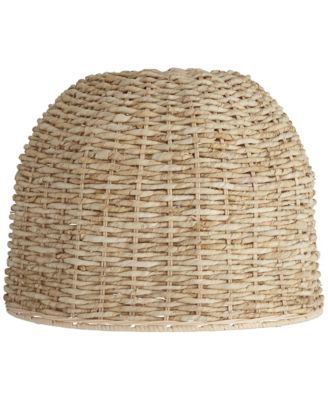 Springcrest 5" Top x 16" Bottom x 12" High x Lamp Shade Replacement Medium Drum Round Coastal Woven Husk Harp Finial
