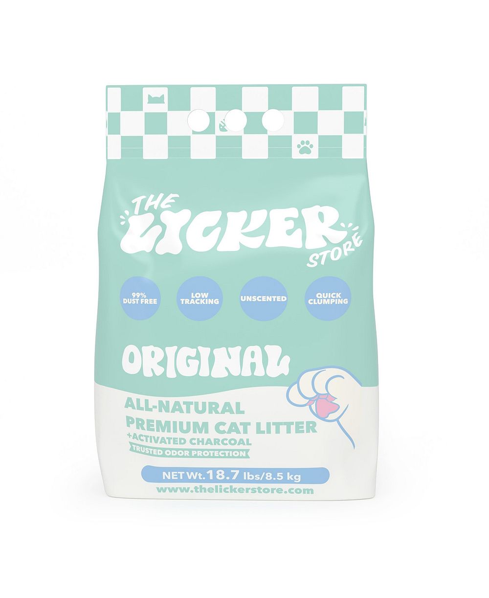 THE LICKER STORE Unscented Premium Clumping Bentonite Clay Cat Litter Activated Charcoal