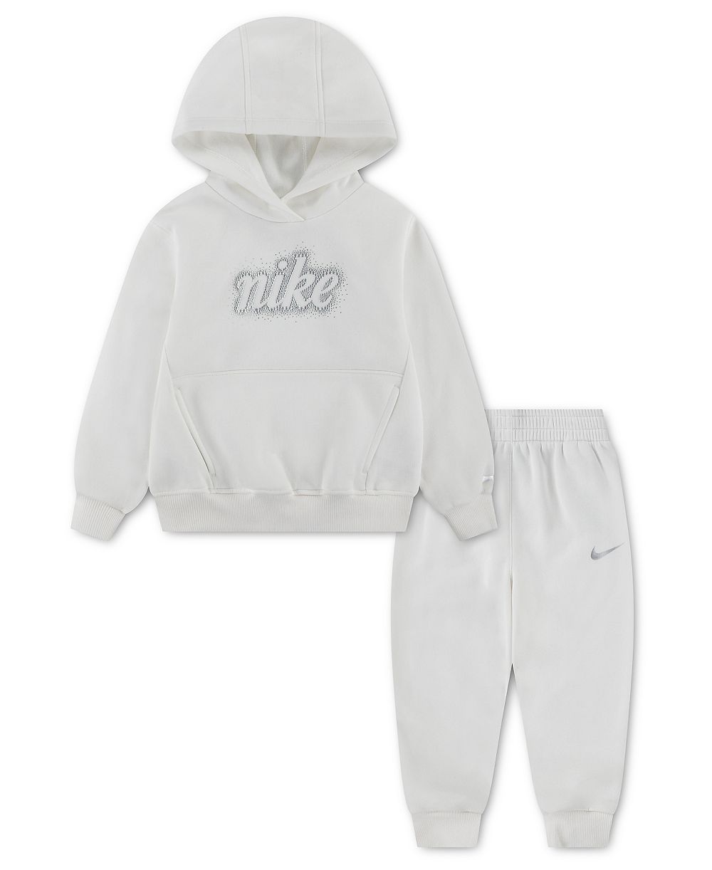 Nike детский комплект из худи и брюк с блестками Swoosh для девочек 2T-5T, 2 предмета